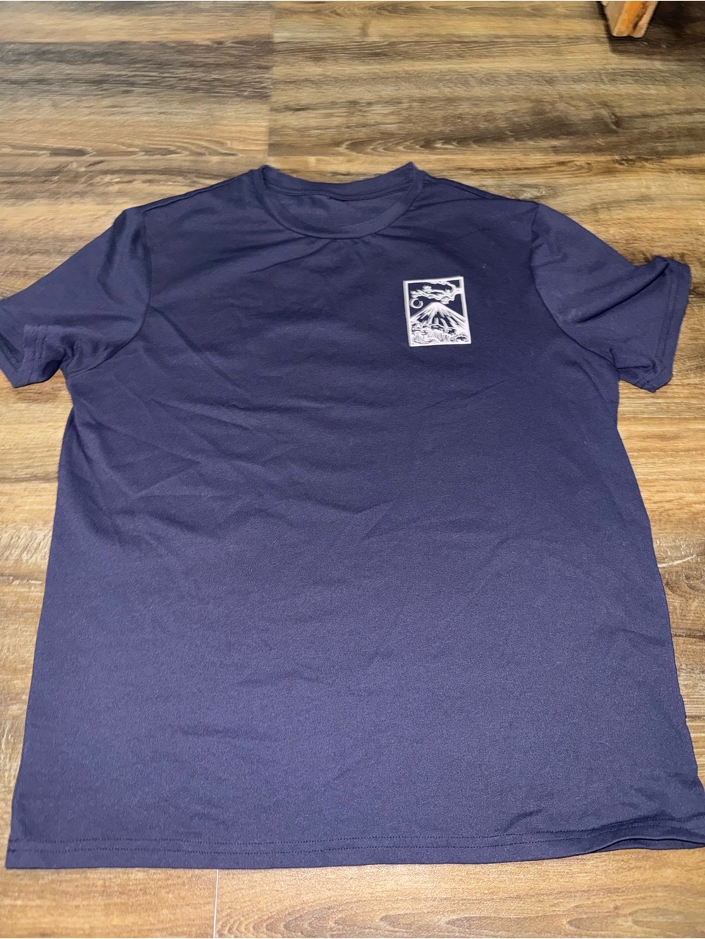 SHEIN Navy Short Sleeve Graphic Crew Tee